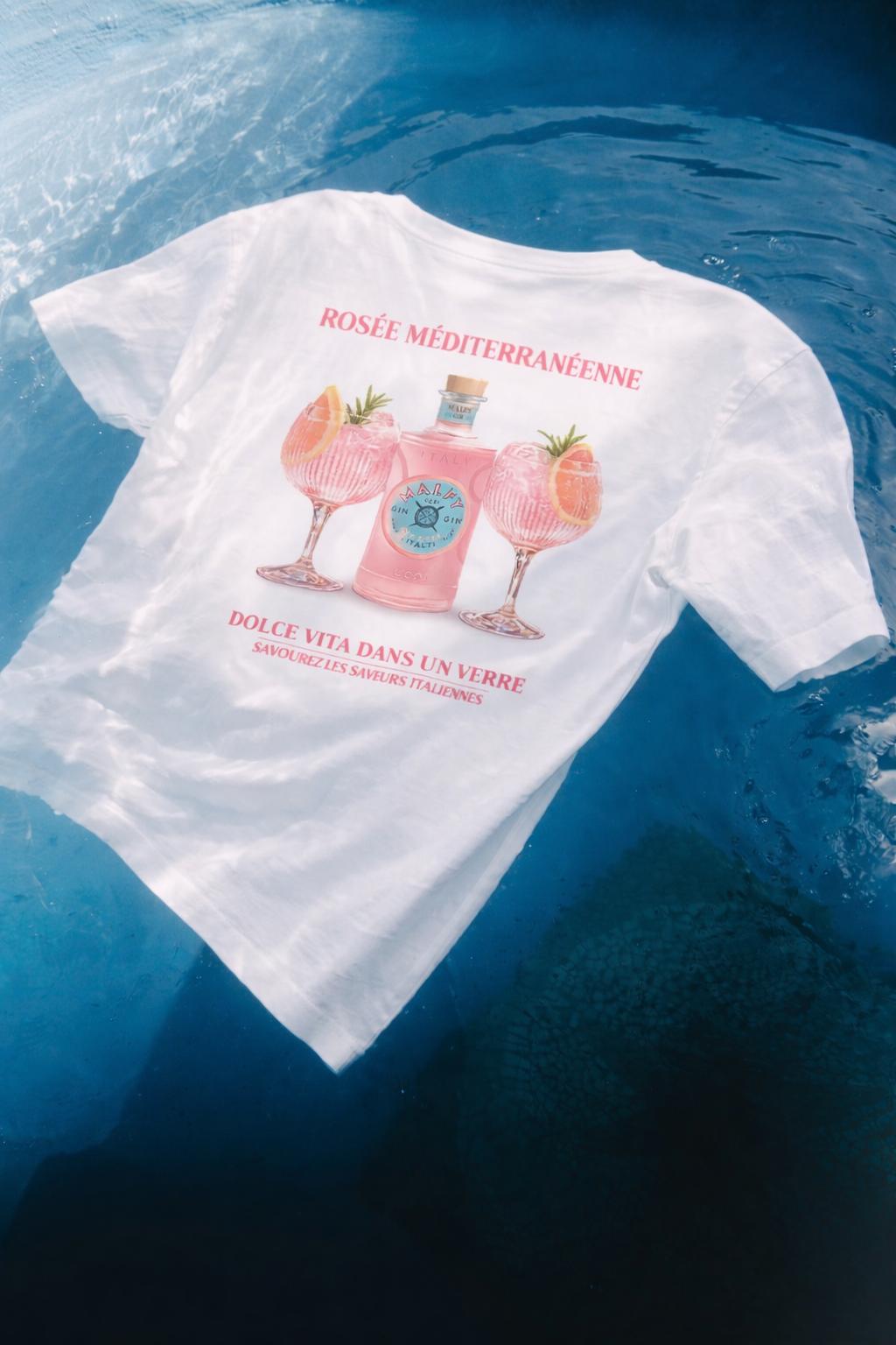 Camiseta Hombre Rosada Mediterránea