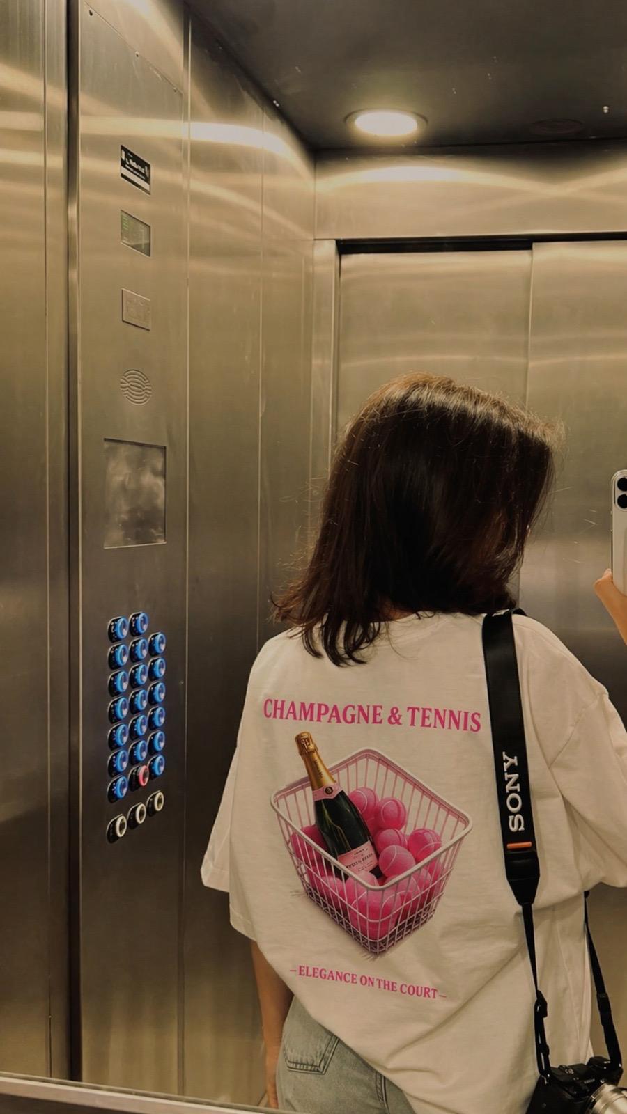 T-shirt Femme Champagne &amp; Tennis