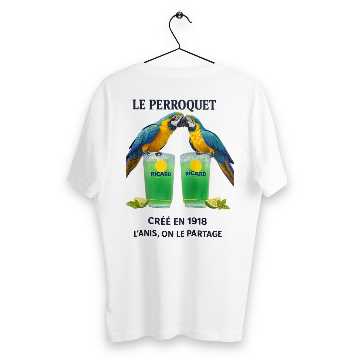 T-shirt Homme Perroquet - dos_blanc