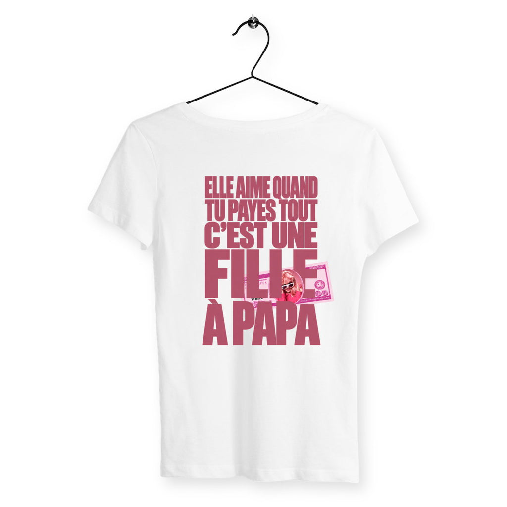 T-shirt Femme Fille A Papa - dos_blanc