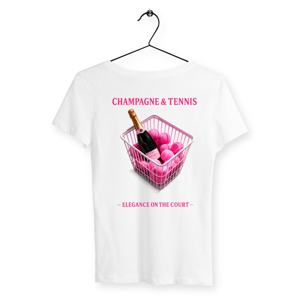 T-shirt Femme Champagne & Tennis  - dos_blanc