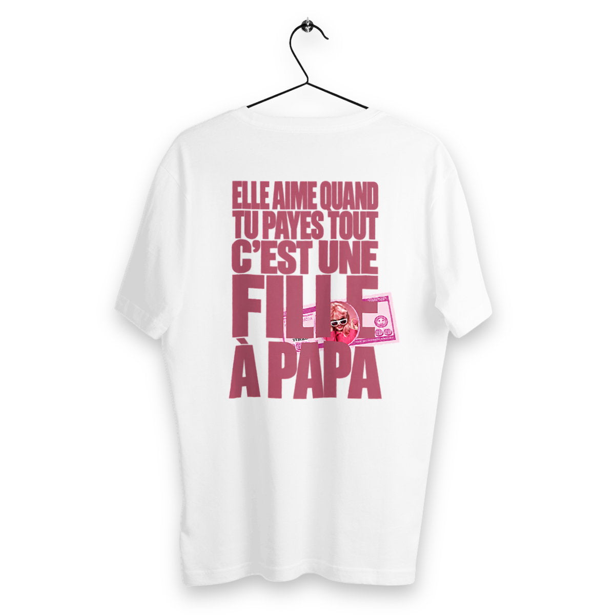 T-shirt Homme Fille A Papa - dos_blanc