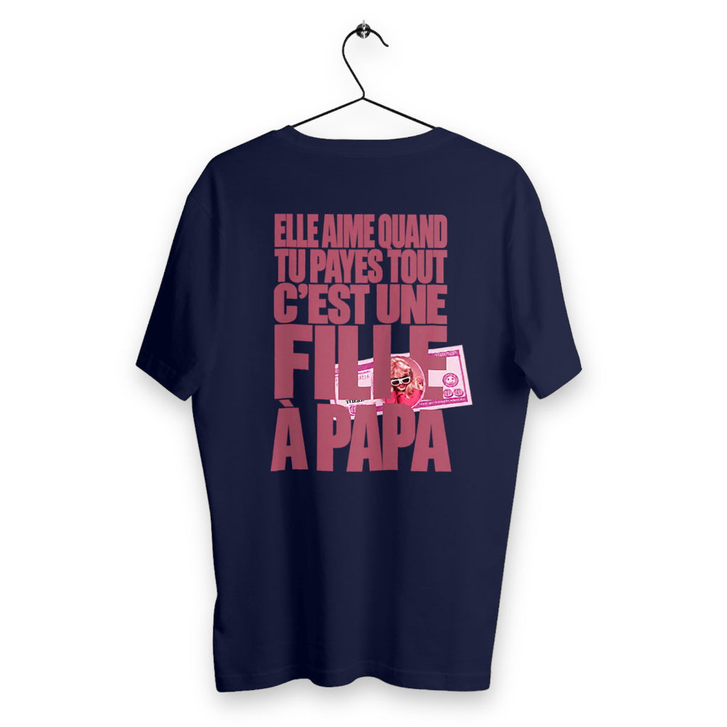 T-shirt Homme Fille A Papa - dos_bleumarine