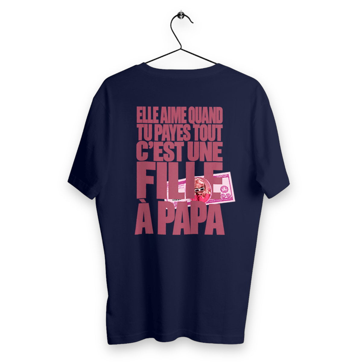 T-shirt Homme Fille A Papa - dos_bleumarine