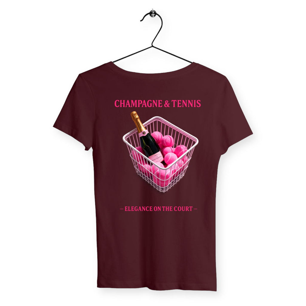 T-shirt Femme Champagne & Tennis  - dos_bordeaux