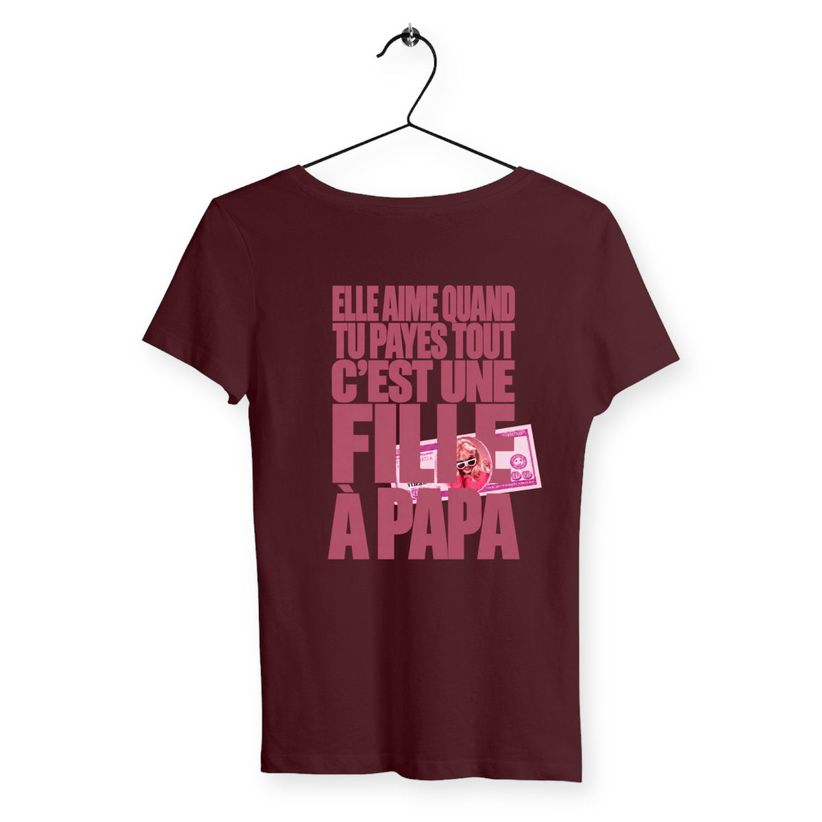 T-shirt Femme Fille A Papa - dos_bordeaux