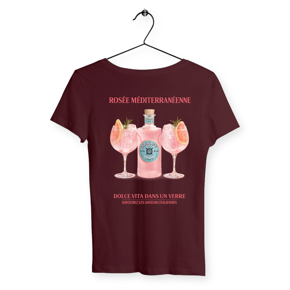 T-shirt Femme Rosée Méditerranéenne - dos_bordeaux