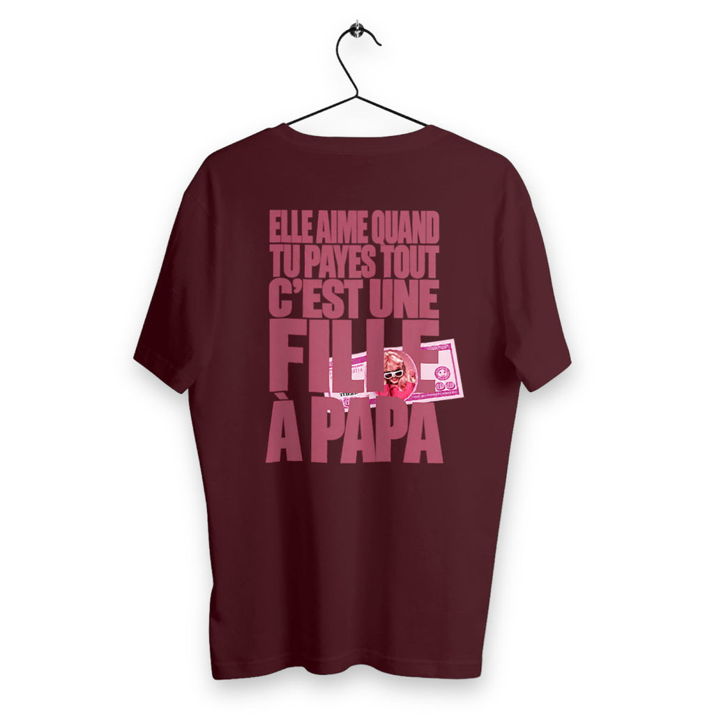 T-shirt Homme Fille A Papa - dos_bordeaux