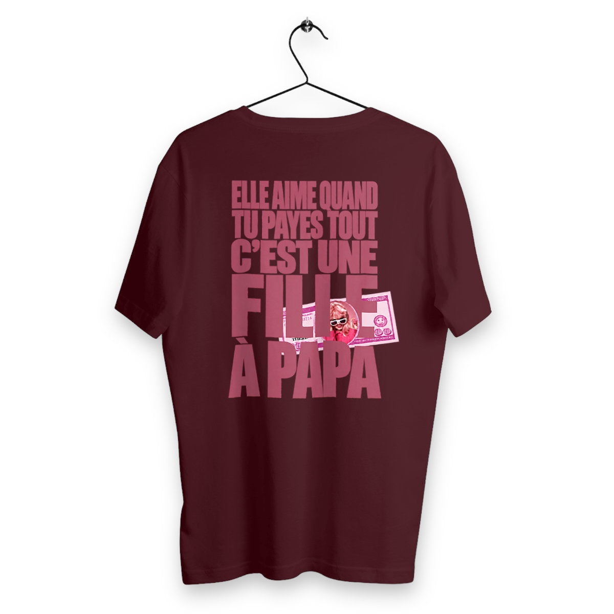 T-shirt Homme Fille A Papa - dos_bordeaux