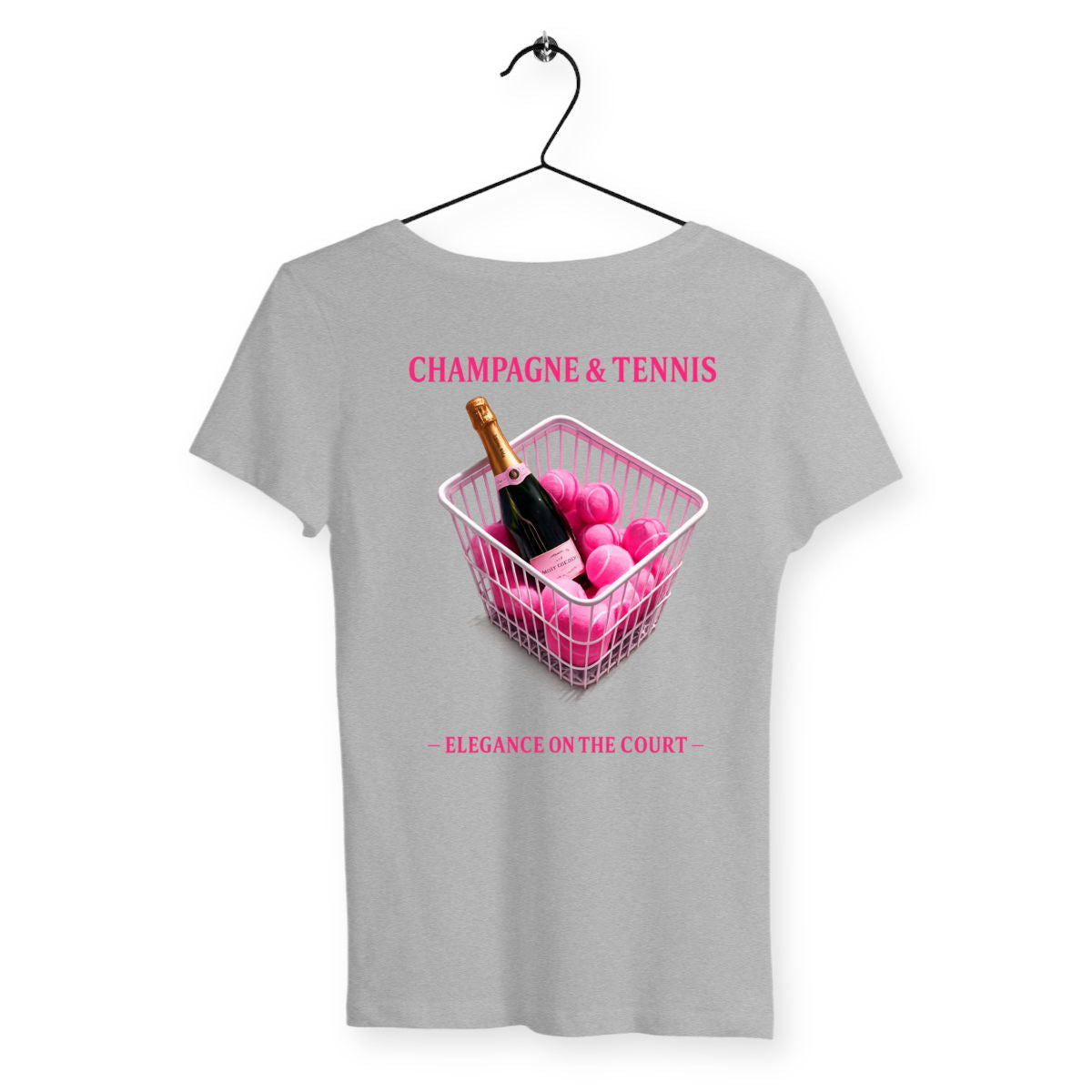 T-shirt Femme Champagne & Tennis  - dos_gris
