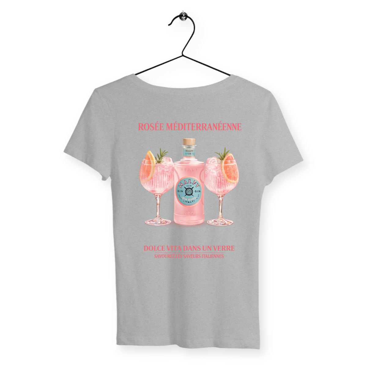 T-shirt Femme Rosée Méditerranéenne - dos_gris