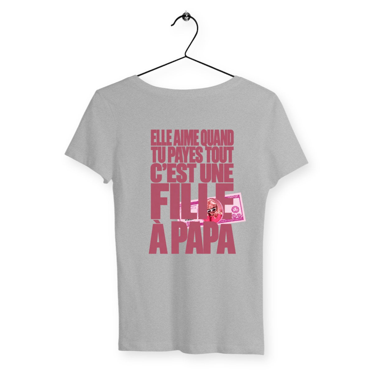 T-shirt Femme Fille A Papa - dos_gris