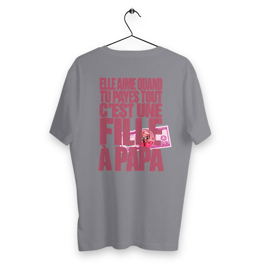 T-shirt Homme Fille A Papa - dos_gris