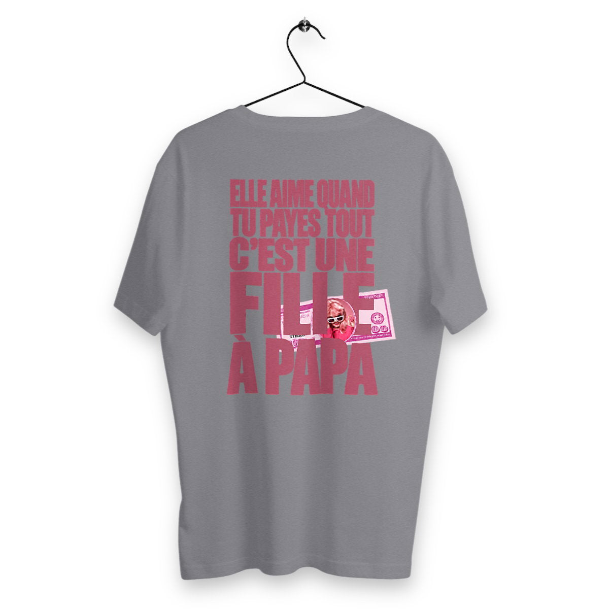 T-shirt Homme Fille A Papa - dos_gris