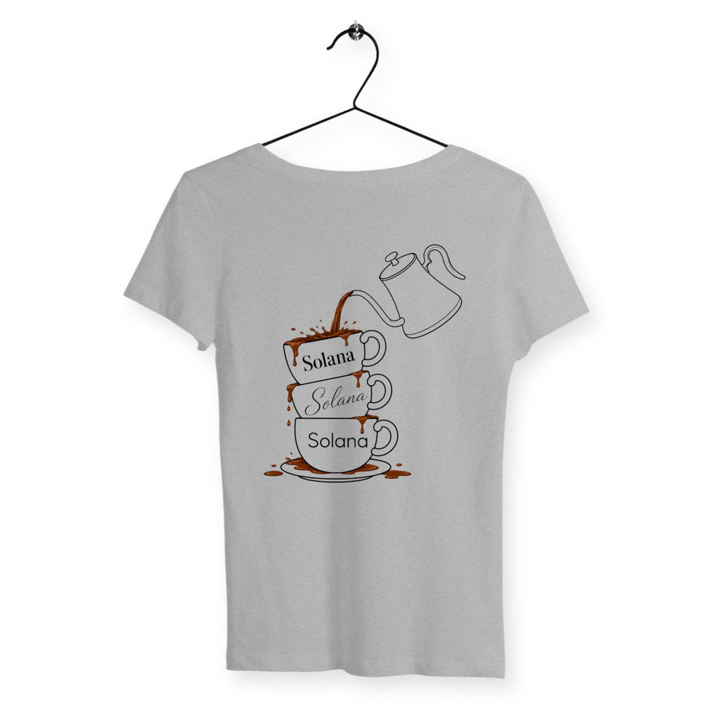 T-shirt Femme Café - dos_gris