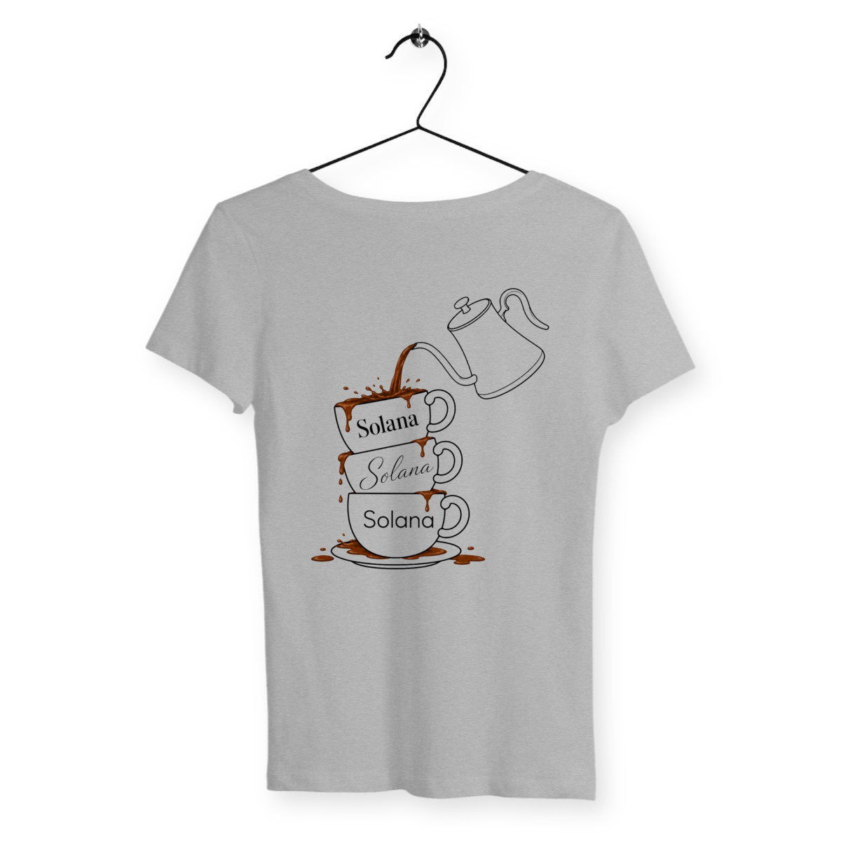 T-shirt Femme Café - dos_gris