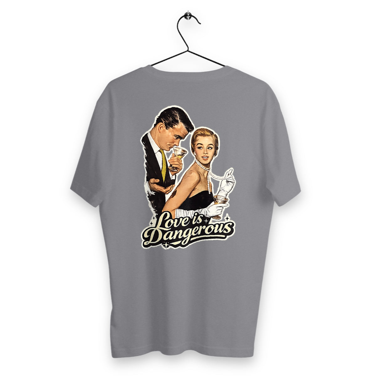 t-shirt homme love is dangerous - dos_gris