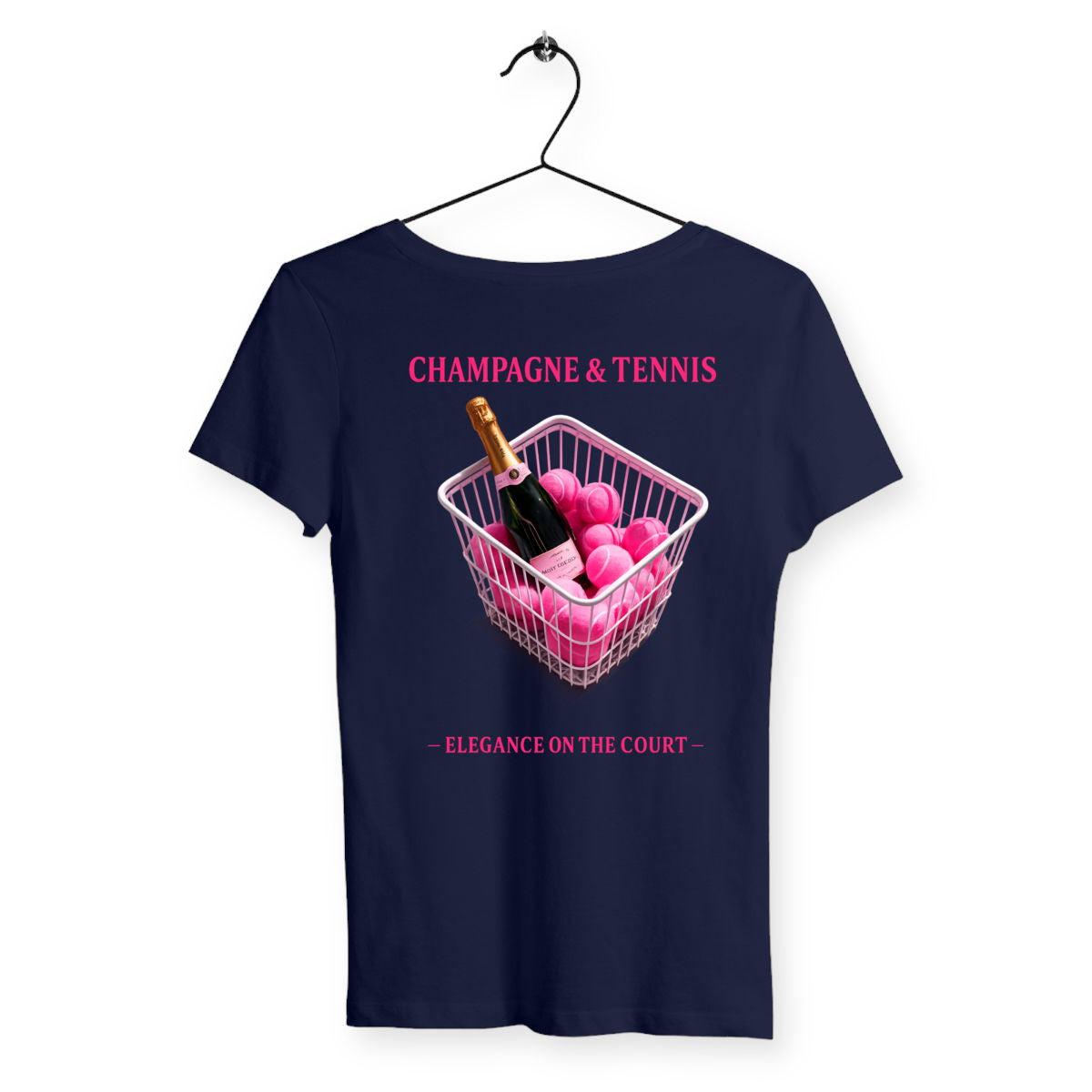 T-shirt Femme Champagne & Tennis  - dos_marine