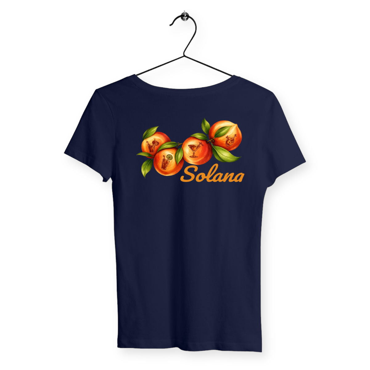 T-shirt Femme Orangé - dos_marine