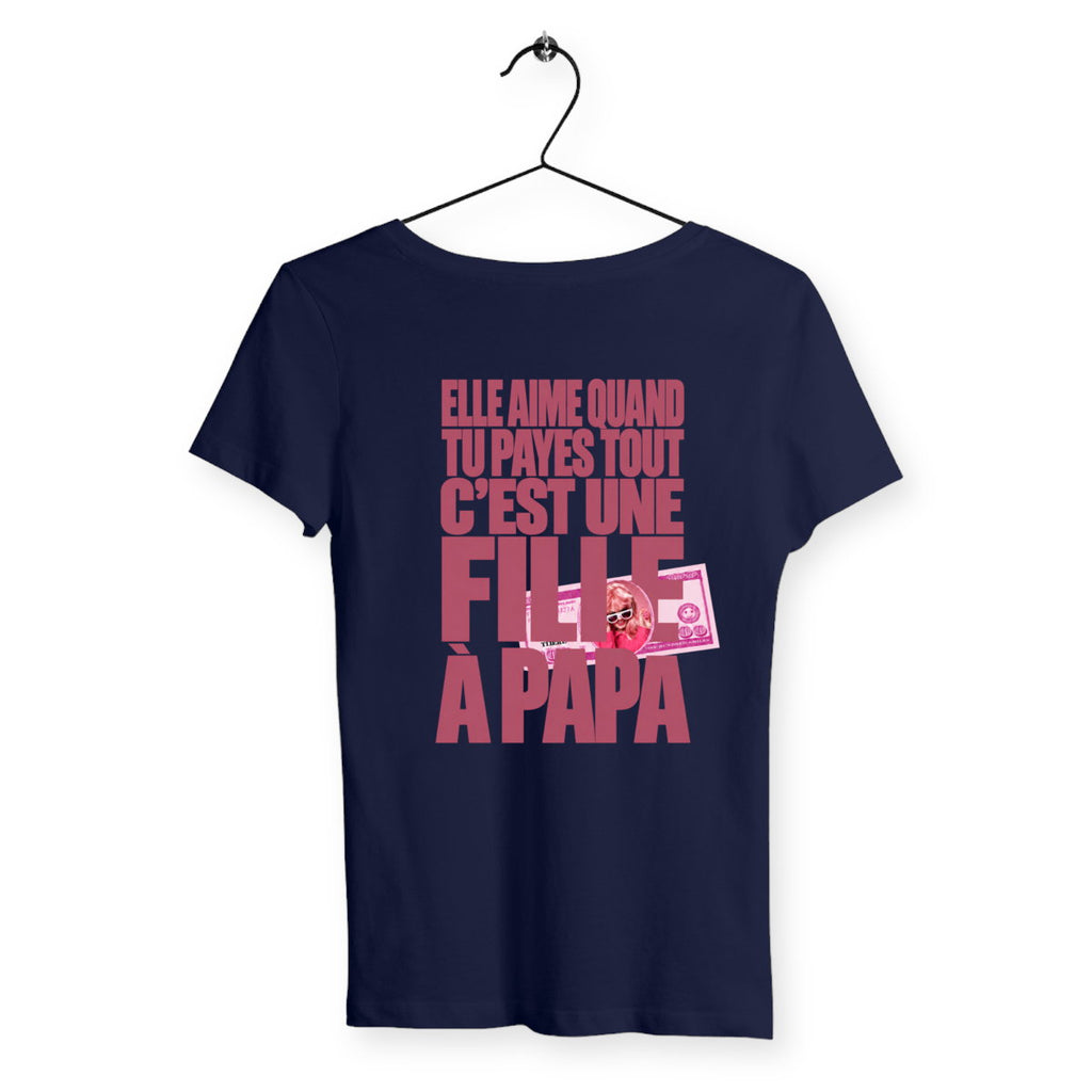 T-shirt Femme Fille A Papa - dos_marine