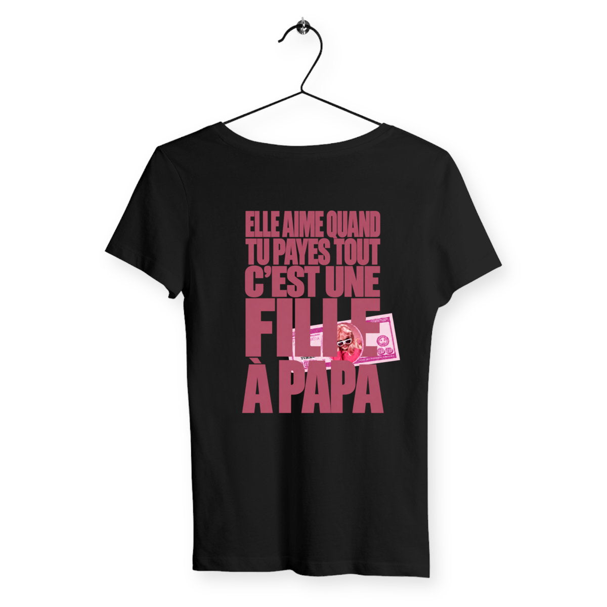 T-shirt Femme Fille A Papa - dos_noir