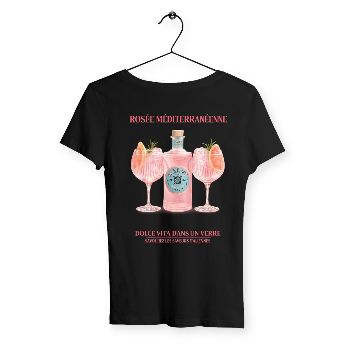 T-shirt Femme Rosée Méditerranéenne - dos_noir