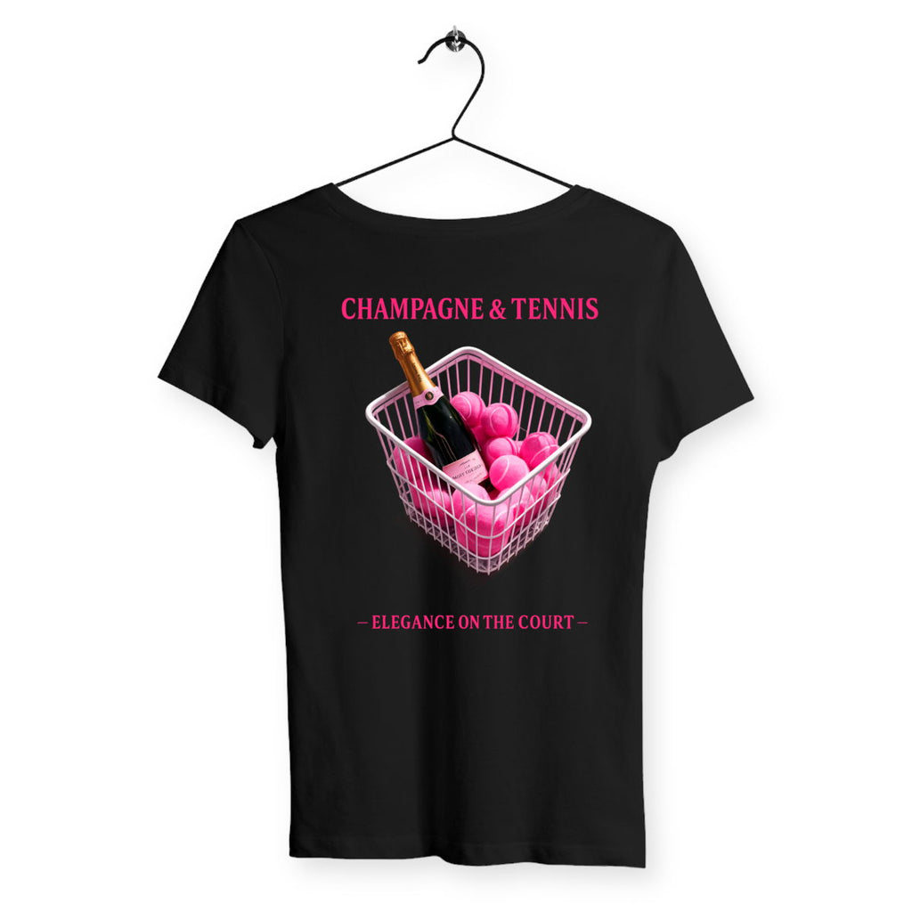 T-shirt Femme Champagne & Tennis  - dos_noir