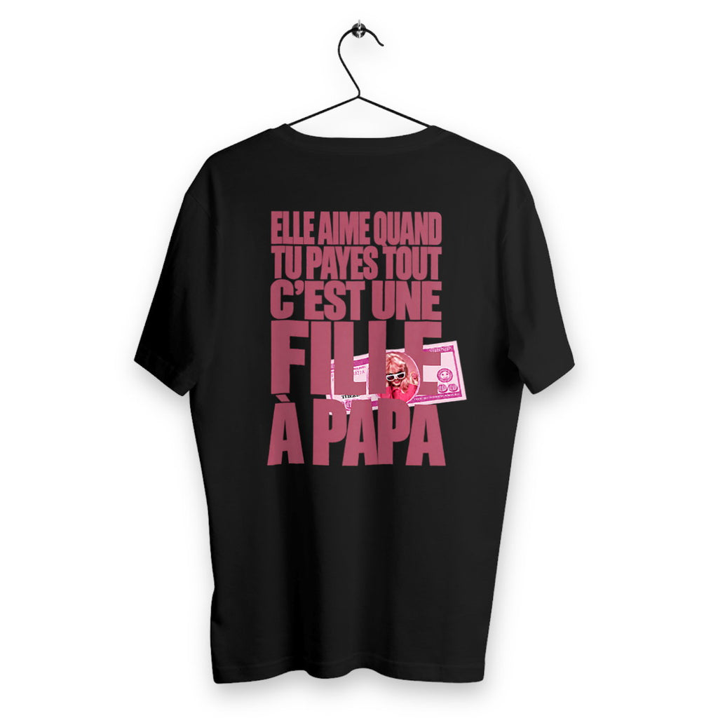T-shirt Homme Fille A Papa - dos_noir