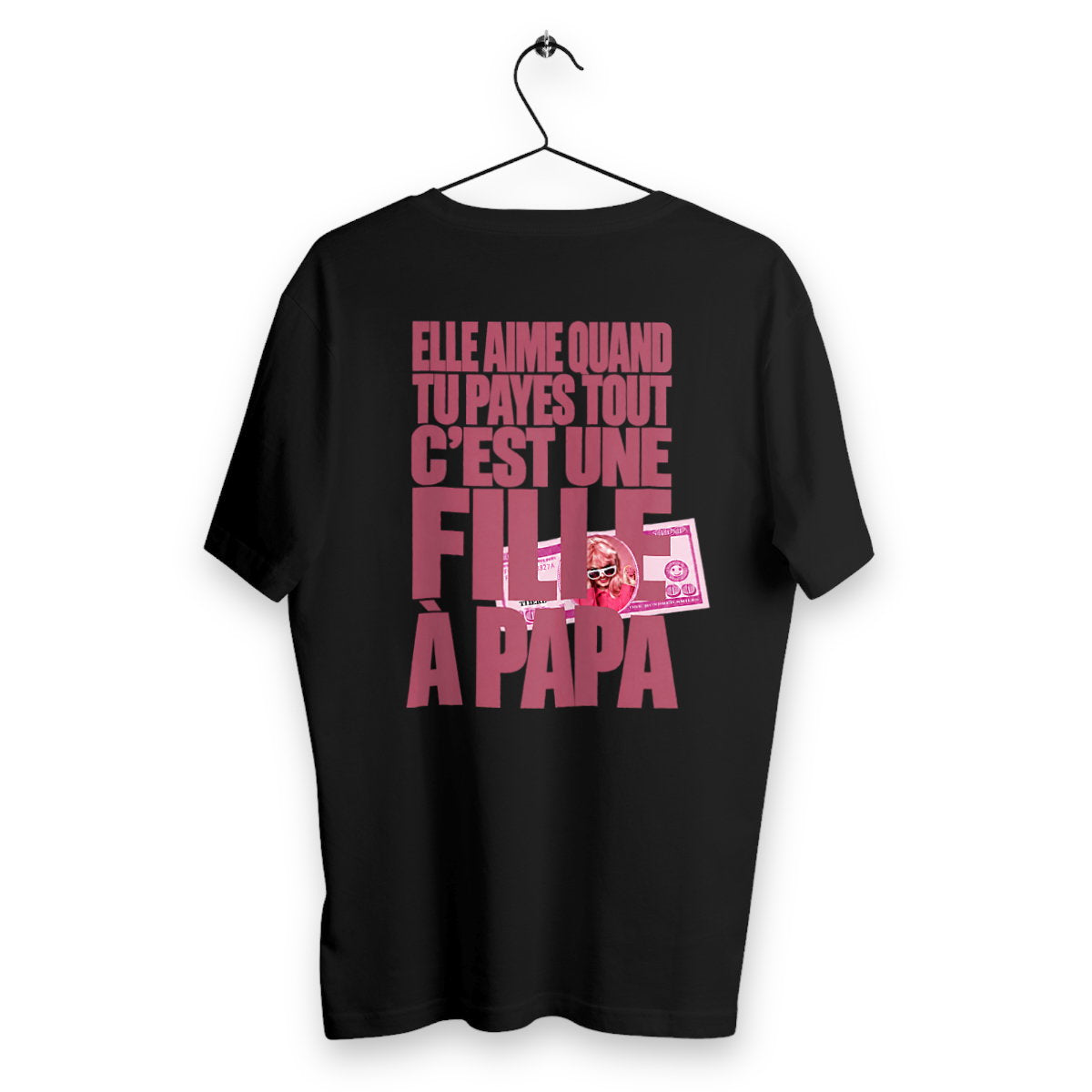 T-shirt Homme Fille A Papa - dos_noir